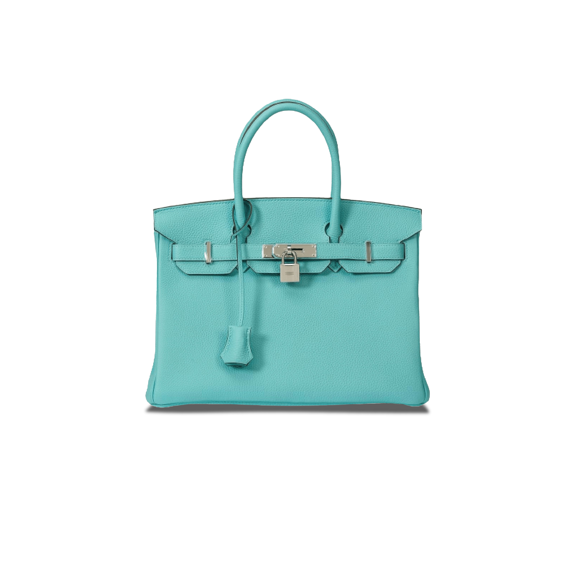 H**mes master birkin 30 togo leather macaron blue silver buckle bag bk353ptgss (30*23*15cm)